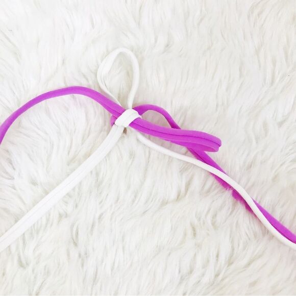 L*PSACE Sea Glass Color Block String Bikini Top Purple Brown Ivory Size XL‎ New - Picture 5 of 8